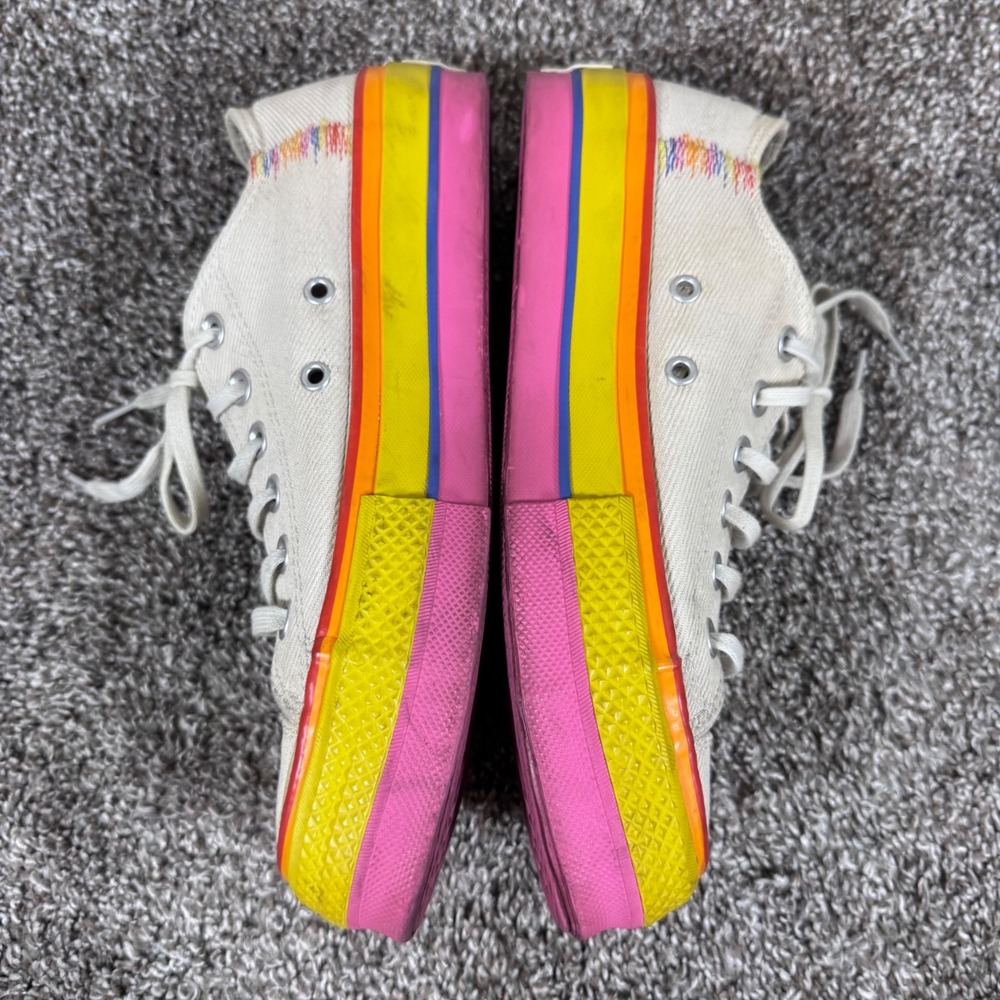 Converse Chuck Taylor All Star Lift Low Rainbow Pride Platform Sneakers 7.5 - Picture 4 of 10